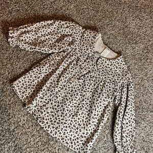 Floral Kids Shirt - Black and White